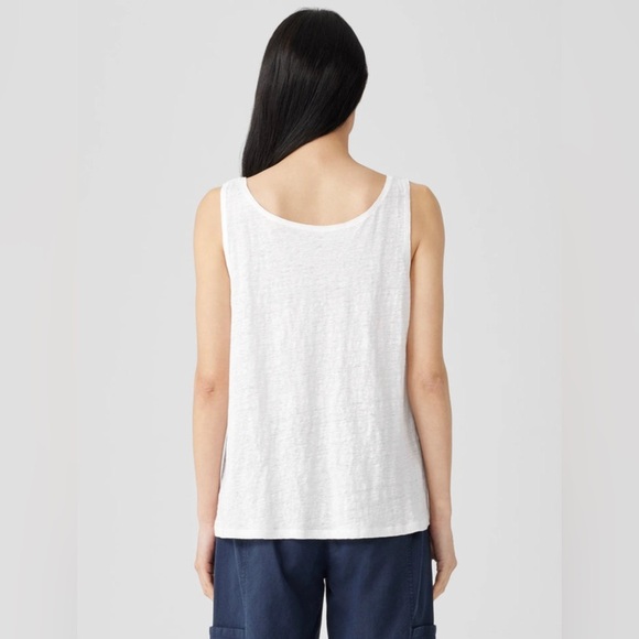 Eileen Fisher Organic Linen Jersey Tank in White Size 3X. - Picture 7 of 9
